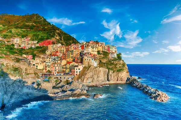 Знамените Місто Манарола Італії Cinque Terre Liguria — стокове фото