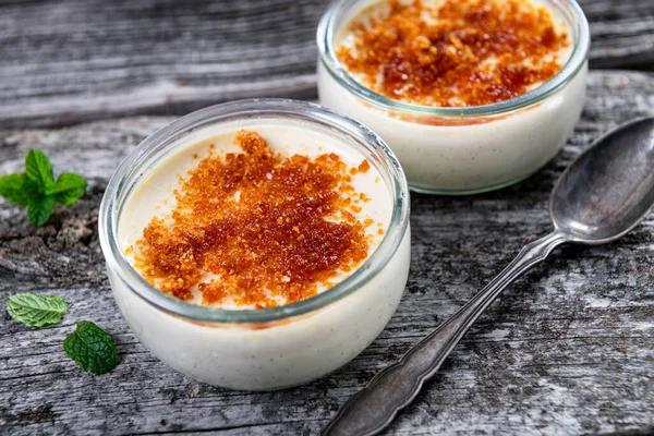 Creme Brulee Gustoso Dolce Tradizionale Francese — Foto Stock