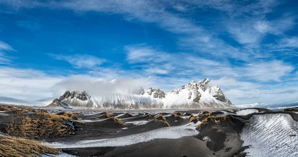 Faimoasa Plajă Stokksness Din Islanda Panoramă Împușcată — Fotografie, imagine de stoc