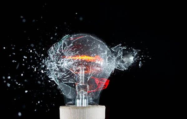 High speed photography - moment of cracking light bulb