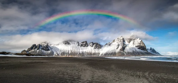 Célèbre Plage Stokksness Islande Panorama — Photo