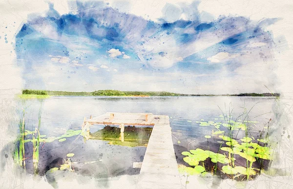 นฤด อนท สวยงามเหน อทะเลสาบ — ภาพถ่ายสต็อก