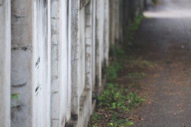 Beyaz Beton çit duvar sokak yakın eski portre resmi 
