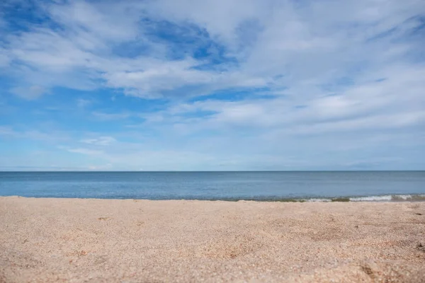Landschaft Bild Von Sand Tropischen Strand Mit Blauem Meer Und — Stockfoto