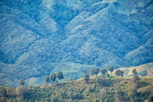 美丽的山地和农田景观 — 图库照片