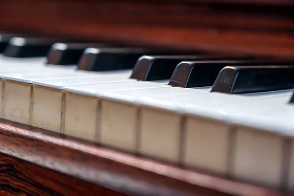 Closeup Image Vintage Wooden Grand Piano — Stock Photo, Image