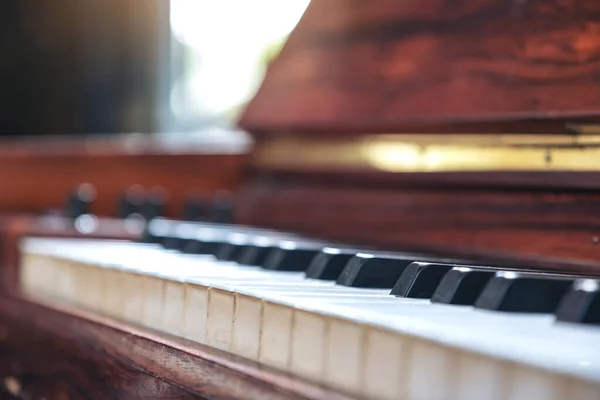 Closeup Image Vintage Wooden Grand Piano — Stock Photo, Image