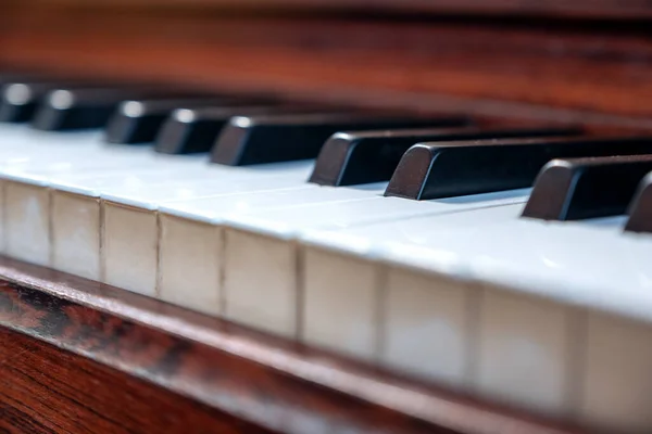 Closeup Image Vintage Wooden Grand Piano — Stock Photo, Image