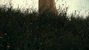 Eski bir Slav pagan şehir inşa ahşap, bir tarihi film, eski ahşap kiliseler ve evler için mükemmel sahne, bir Ortodoks çapraz, yaz saati, hiçbir insan çerçevesinde, eski Kiev
