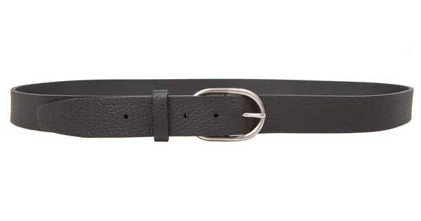 Black Leather Belt White Background — Stock Photo, Image