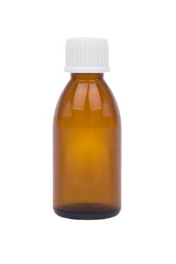 Uyuşturucu ile tek kahverengi şişe.