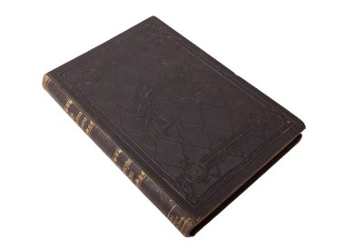Eski kitap izole. Beyaz bir arka plan üzerinde antika, kara kitap.