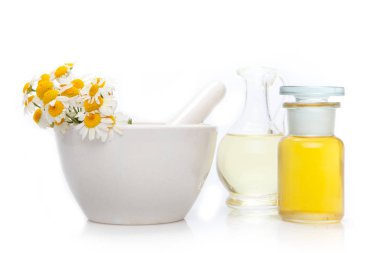 Papatya, çiçek ve harç, şişe. 