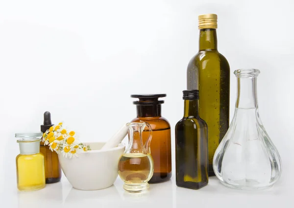 Natural Organic Botany Scientific Glassware Alternative Herb Medicine — Stock Photo, Image