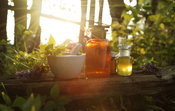 Alternative medicine herbs - homeopathy medicine concept.
