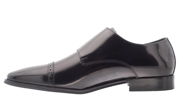 Zapatos Negros Para Hombre Sobre Fondo Blanco —  Fotos de Stock