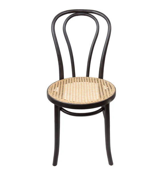 Czarny Vintage Krzesło Izolowane Białym Tle — Zdjęcie stockowe