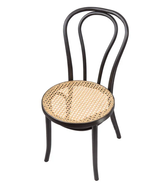 Czarne Drewniane Krzesło Odizolowane Antyczne Krzesła Drewniane Białym Tle — Zdjęcie stockowe