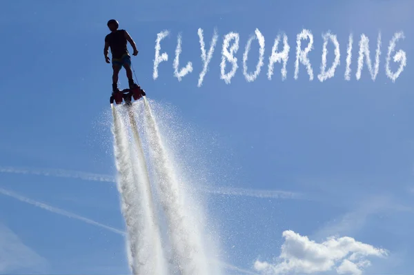 Flyboard Show Água Verão Esportes Radicais — Fotografia de Stock