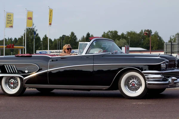 Rattvik Švédsko Července 2013 Buick Limited Convertible 1958 Retro Black — Stock fotografie