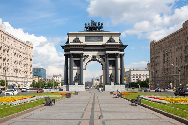 Moscow Russia August 2018 Triumphal Arch Kutuzovsky Prospekt Arch Built — Stock Photo, Image