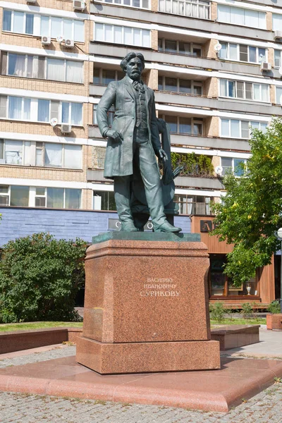 Moskova Rusya Ağustos 2018 Vasili Surikov Anıt Prechistenka Sokakta Rus — Stok fotoğraf