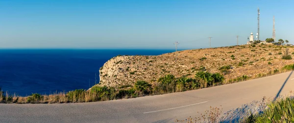 San Antonio Cape Lighthouse Cliff Province Alicante Spain Panorama Stitched — Stock Photo, Image