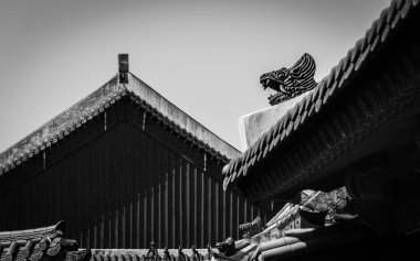 Siyah ve beyaz Asyalı Sarayı çatı detay