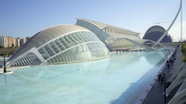 Cidade das artes e ciência vista geral em Valência, Espanha — Vídeo de Stock