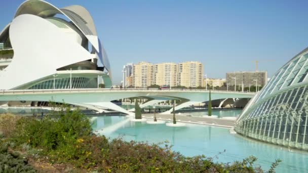 Ciudad de las Artes y las Ciencias vista general en Valencia, España — Vídeo de stock