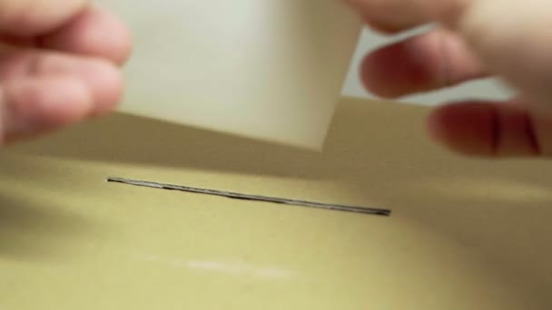 Remise d'une personne votant dans l'urne pendant les élections 