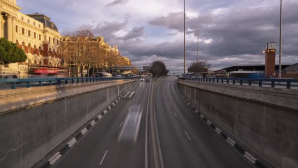 Timelapse Provoz Tunelu Atocha Madridu Španělsko — Stock video