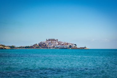 Antik köy denizde. Peniscola. Castellon il. İspanya.