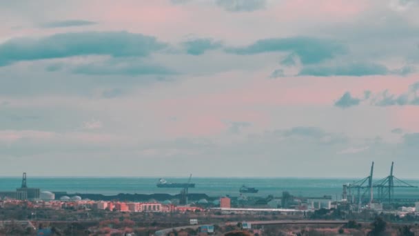 Timelapse av fediterranean Port i Tarragona, Spanien — Stockvideo