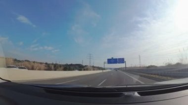 POV hyperlapse'de Ap7 yapilan Katalonya, İspanya.