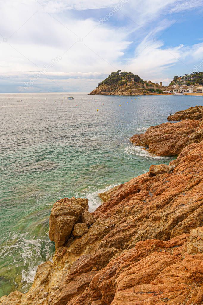 Tossa de Mar, Vila Vella and the rocky coast in Costa Brava