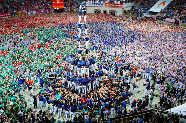 Castells Performance en Tarragona Exposición Torre Humana — Foto de Stock