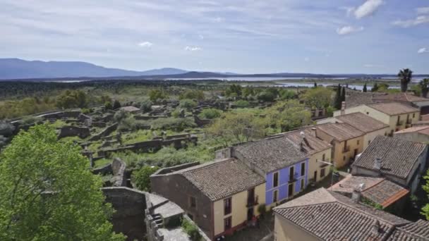 Casco antiguo medieval de Granadilla en Extremadura, España . — Vídeo de stock