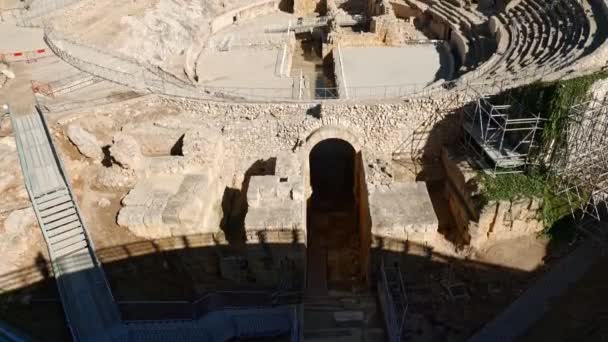 Römisches Amphitheater in Tarragona, Costa Dorada, Katalonien, Spanien — Stockvideo