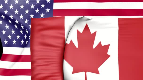 美国和加拿大国旗 — 图库视频影像