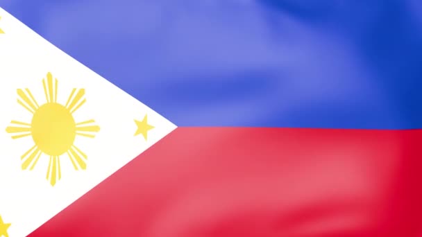 Filipinler ulusal bayrağı rüzgarda dalgalanıyor — Stok video