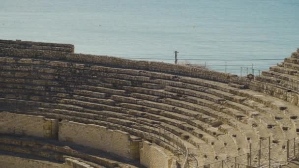 Anfiteatro romano em Tarragona, Costa Dorada, Catalunha, Espanha — Vídeo de Stock