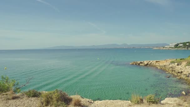 西班牙科斯塔多拉达Salou蓝色地中海全景 — 图库视频影像