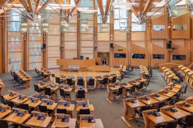 Interior Scottish parliament, the debating chamber clipart