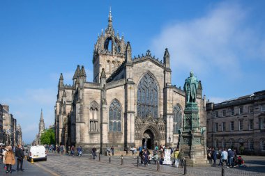 St Giles Cathedral Buccleuch heykeli ile İskoçya Edinburgh
