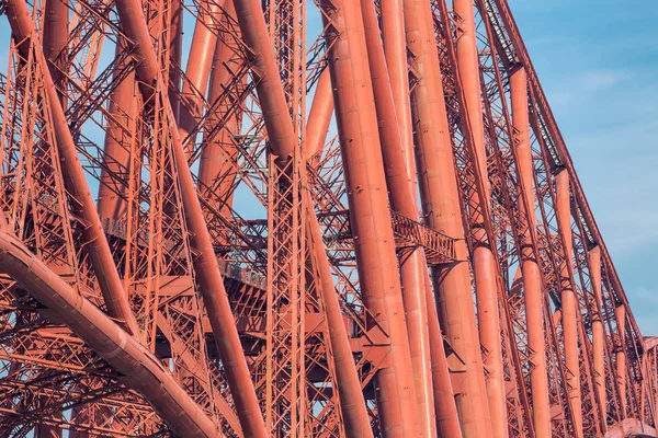 Detal konstrukcyjny Forth Bridge nad Firth of Forth w Szkocji — Zdjęcie stockowe