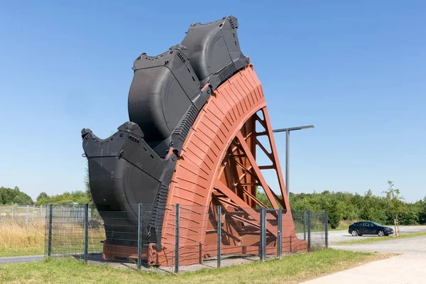 세부 버킷 휠 굴 삭 기 오픈 구 덩이 석탄을 파고 광산 독일 — 스톡 사진