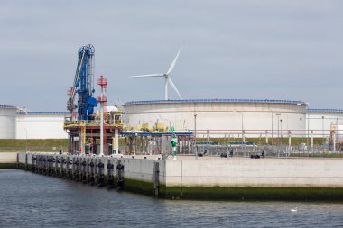 Likit gaz terminal aktarma limanında Rotterdam, en büyük liman Europe