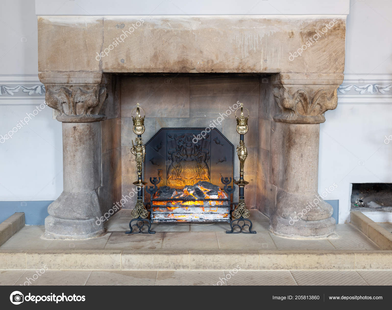 Medieval Room Of Stirling Castle With Marble Hearth And Fireplace