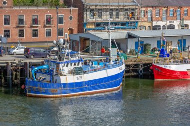 Liman Newcastle demirli balıkçı gemileri ile